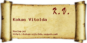 Kokas Vitolda névjegykártya